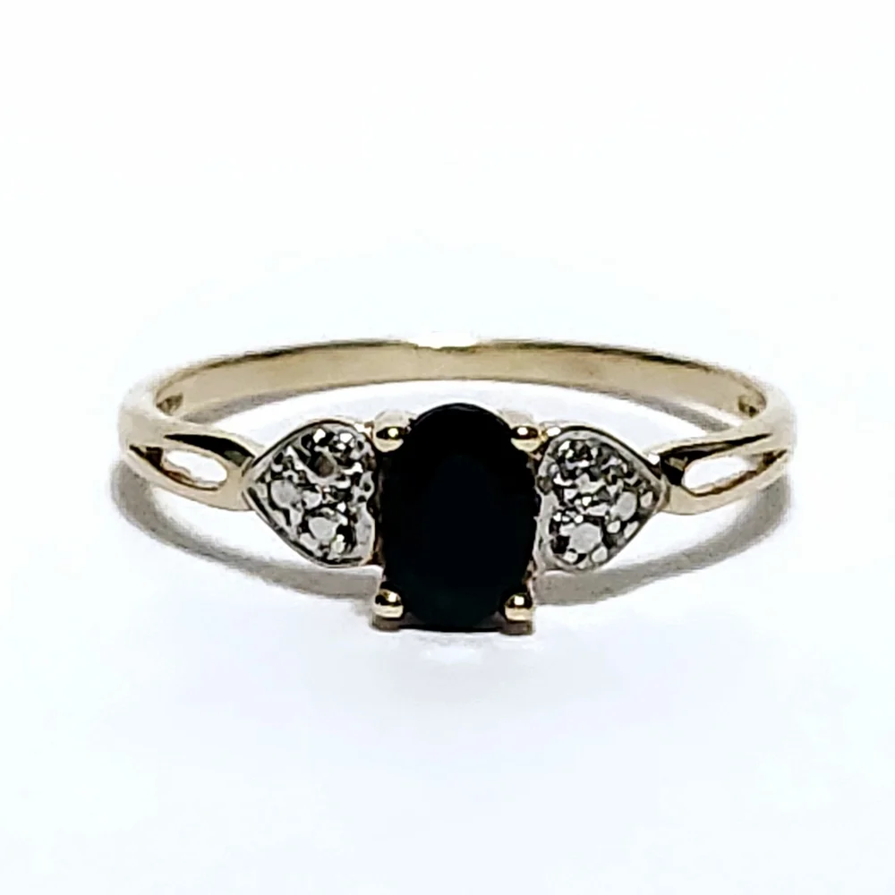 0.50ct Sapphire 10K Gold Oval Solitaire Ring Womens Size 7 - Picture 8 of 16